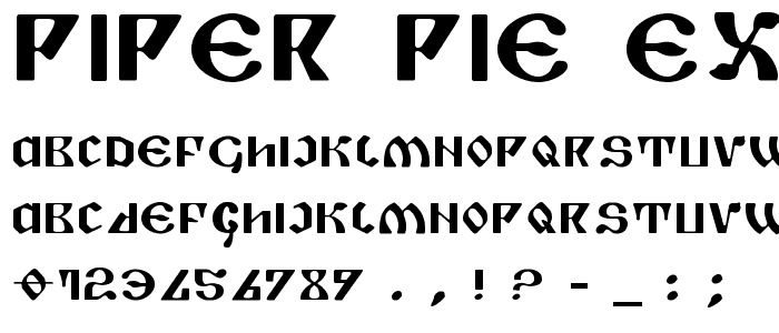 Piper Pie Expanded font